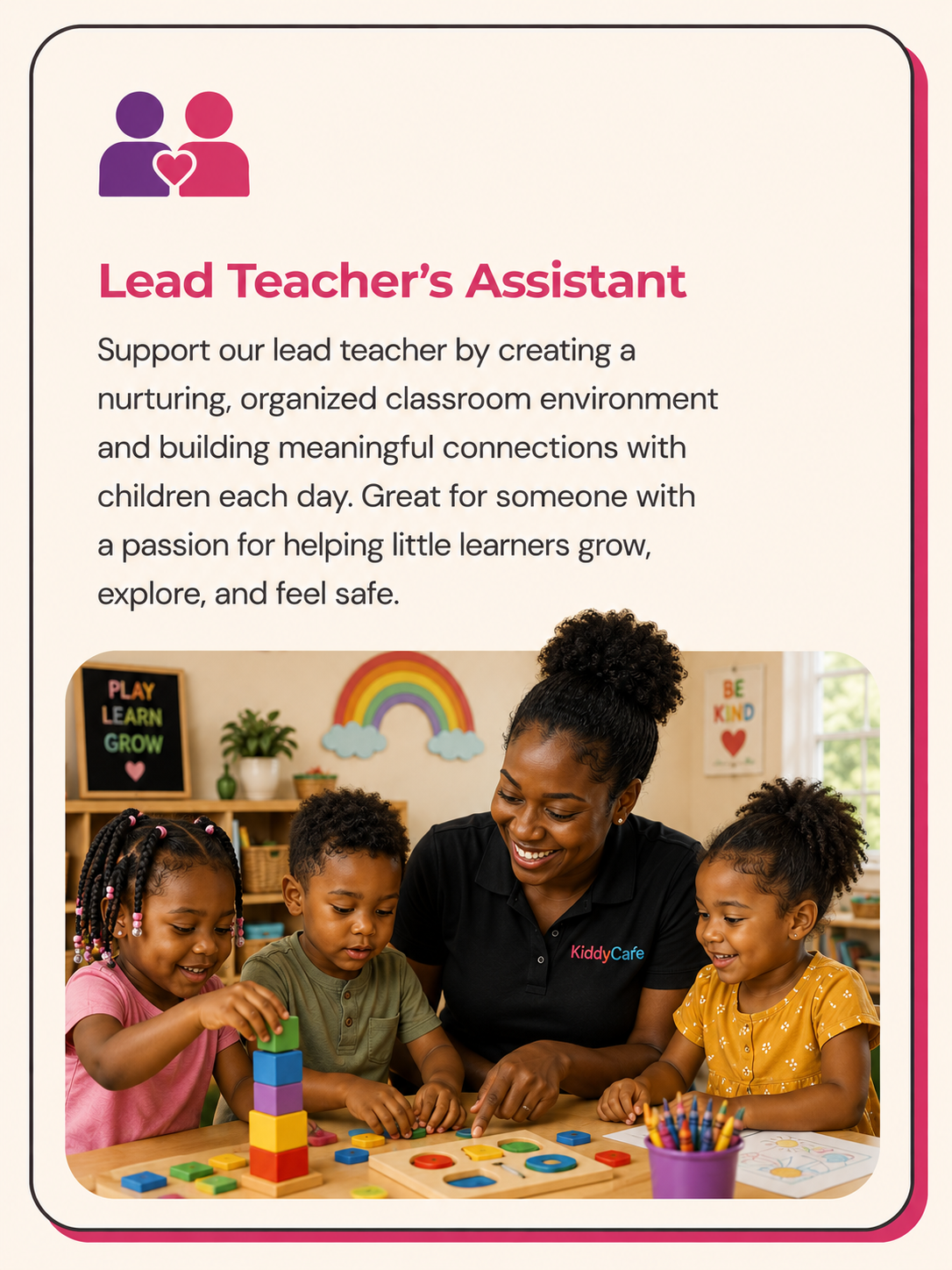 Lead Teacher position at KiddyCare Daycare